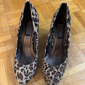 leopard and wood heels early 2010s urban outfitters